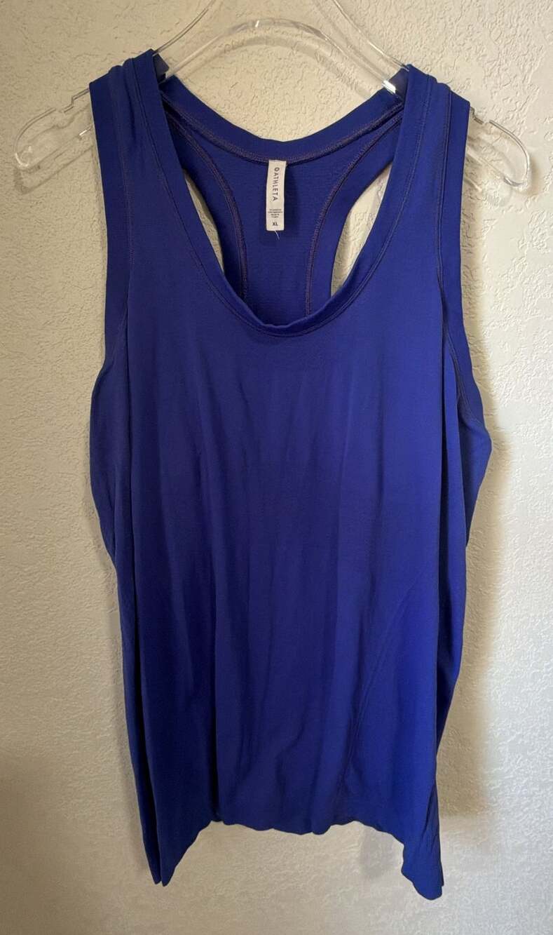Athleta Tank Top Size XL Blue Racerback Athletic Workout